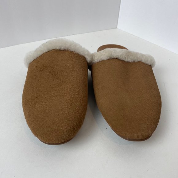 Women's OluKai Lomo Hulu Leather NZ Wool Shearling Slippers Size 7 - Picture 2 of 11